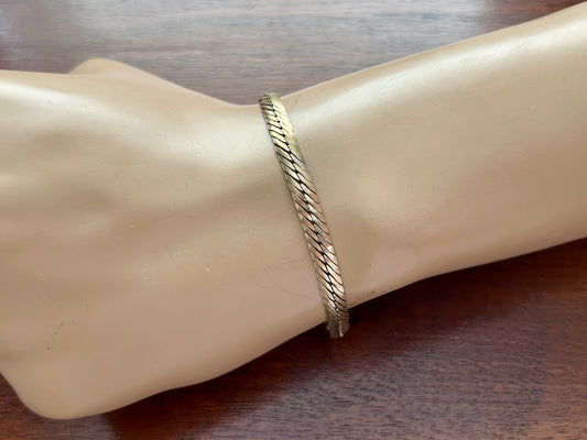 Vintage 14k Gold Filled Wide Bracelet 7.5" Long