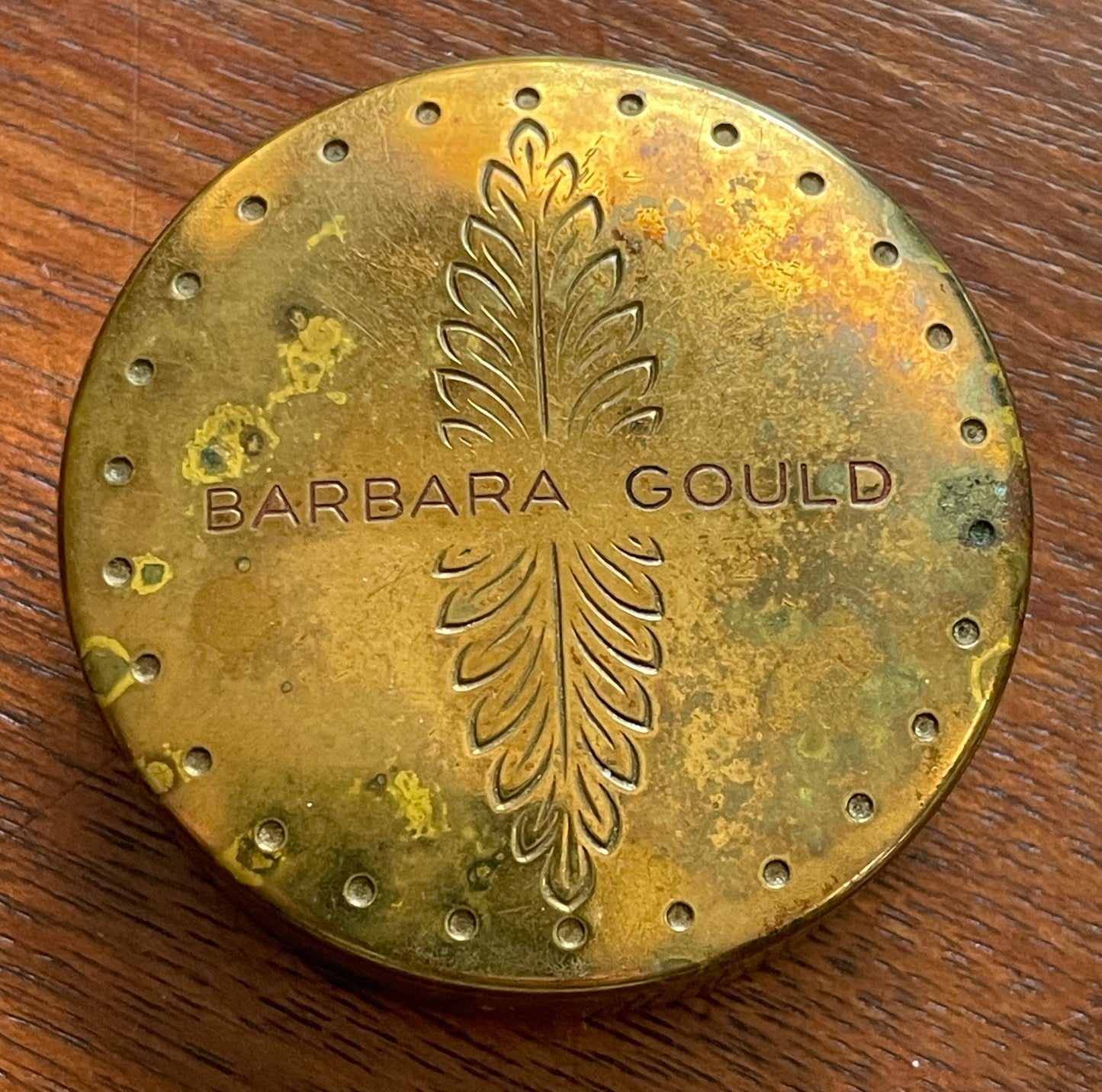 Vintage Barbara Gould New York Compact Full Rouge Puff