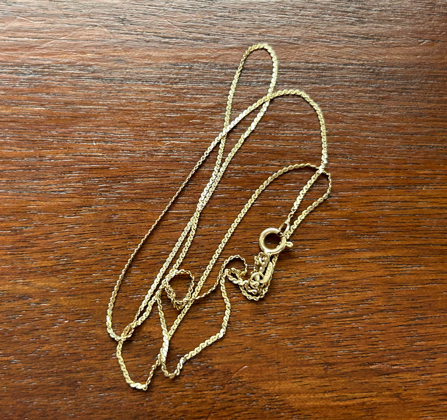 14k Yellow Gold S Link Chain Necklace 18" Long