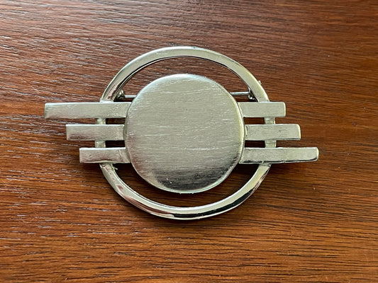 Vintage Modern Style Silver Tone Brooch Pin