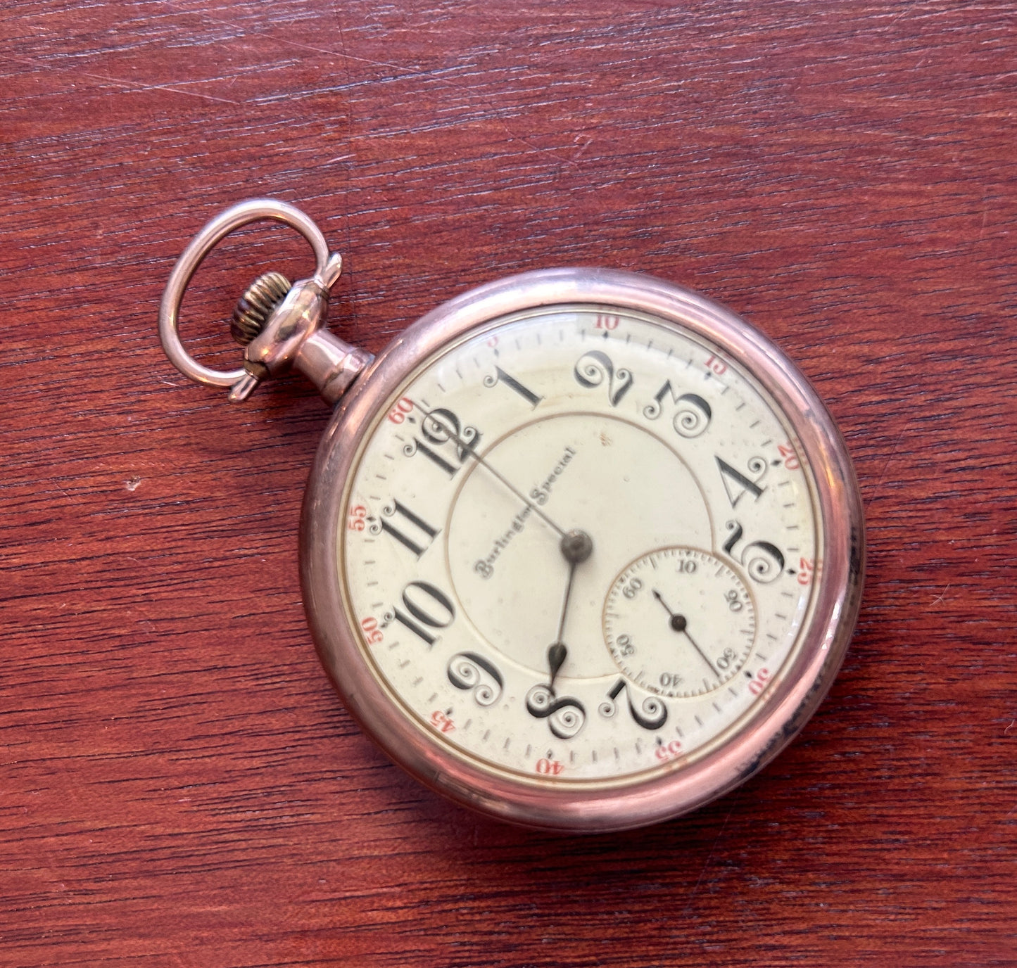 1909 Antique Burlington Special Grade 185 19j 16s Pocket Watch 3 Finger