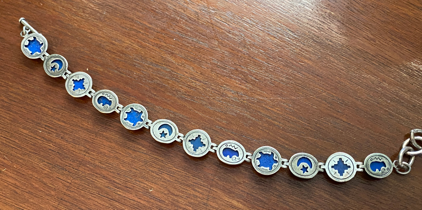 Carolyn Pollack Sterling Silver Reversible Lapis Bracelet