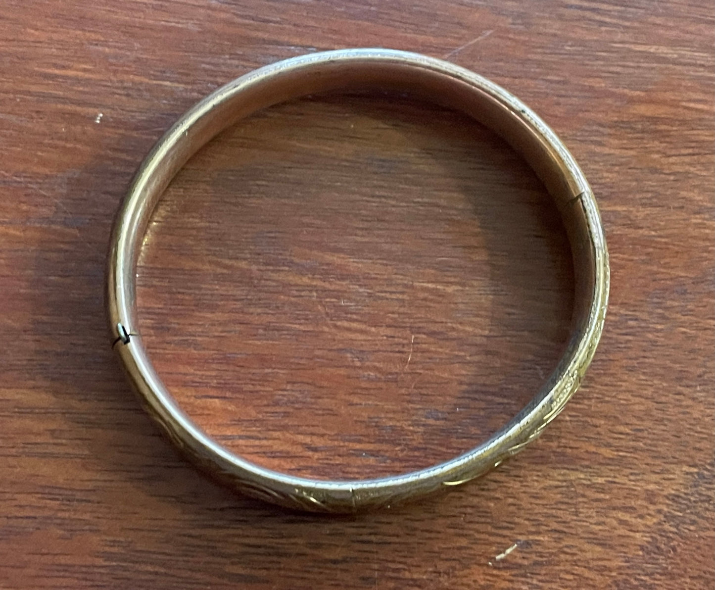 Vintage Gold Filled Etched Bangle Bracelet