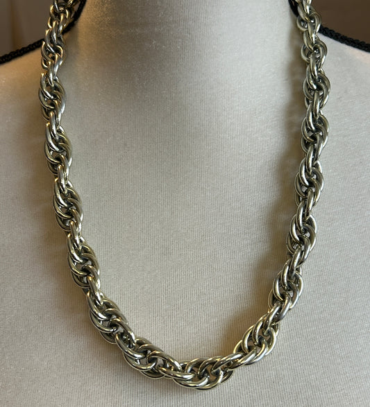 Chunky Silver Tone Chain Link Necklace