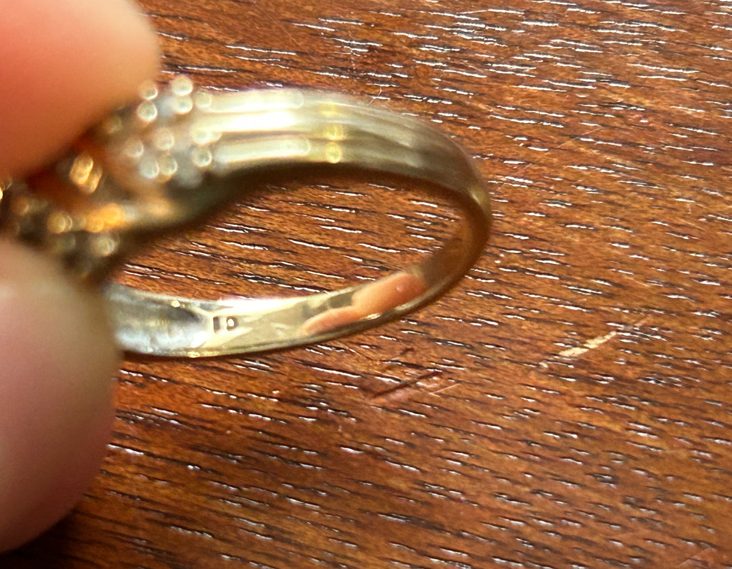 10k Yellow Gold Baguette Round Diamond Ring Sz 8.25