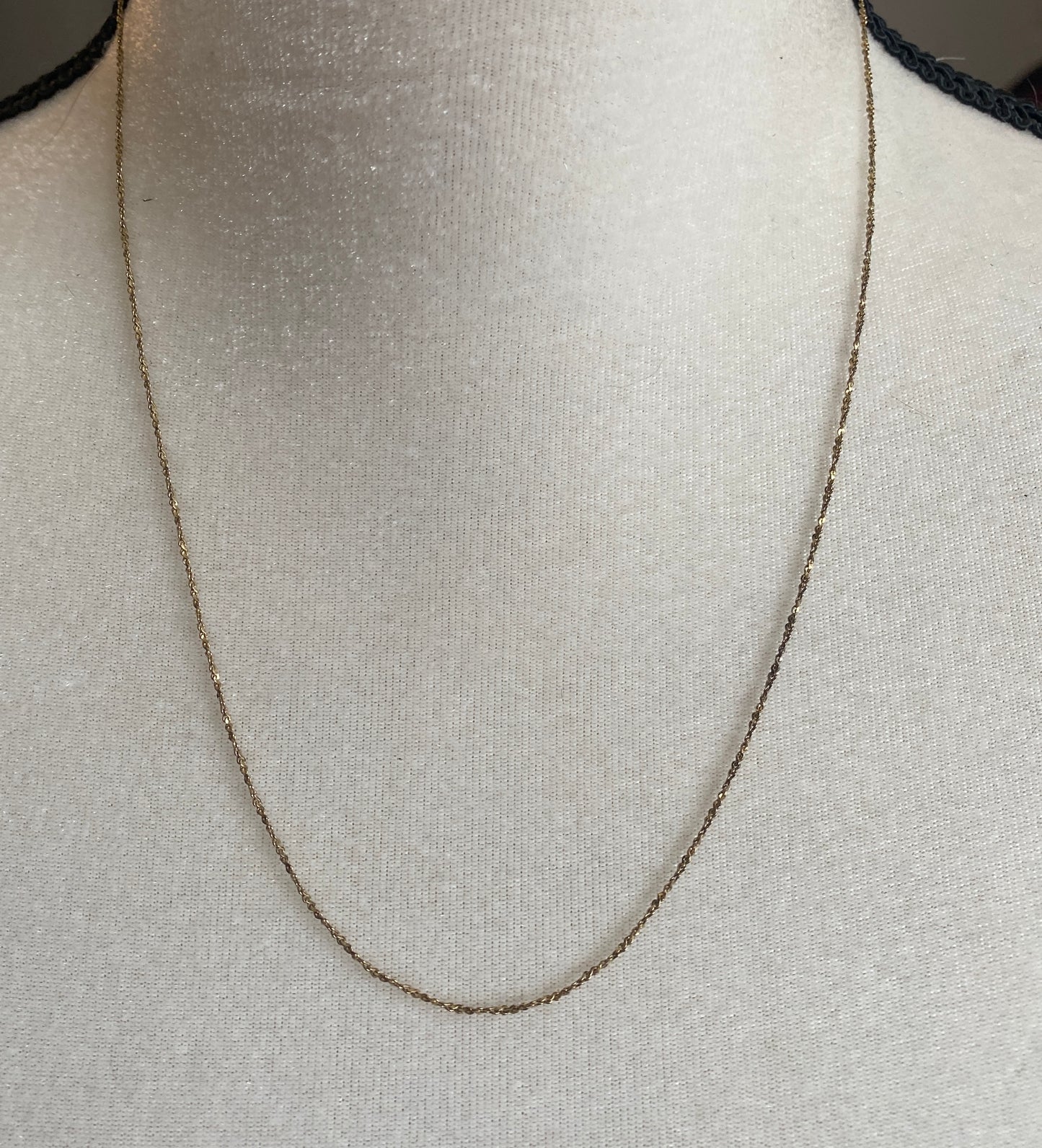 Gold Vermeil Sterling Silver 925 Twist Chain Necklace 20" Long