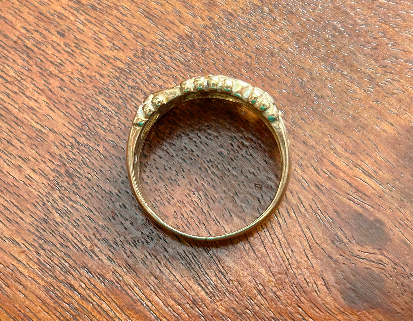 Mens Black Hills Gold 10k Yellow Tritone Gold Leaf Wide Band Ring Sz 8.25