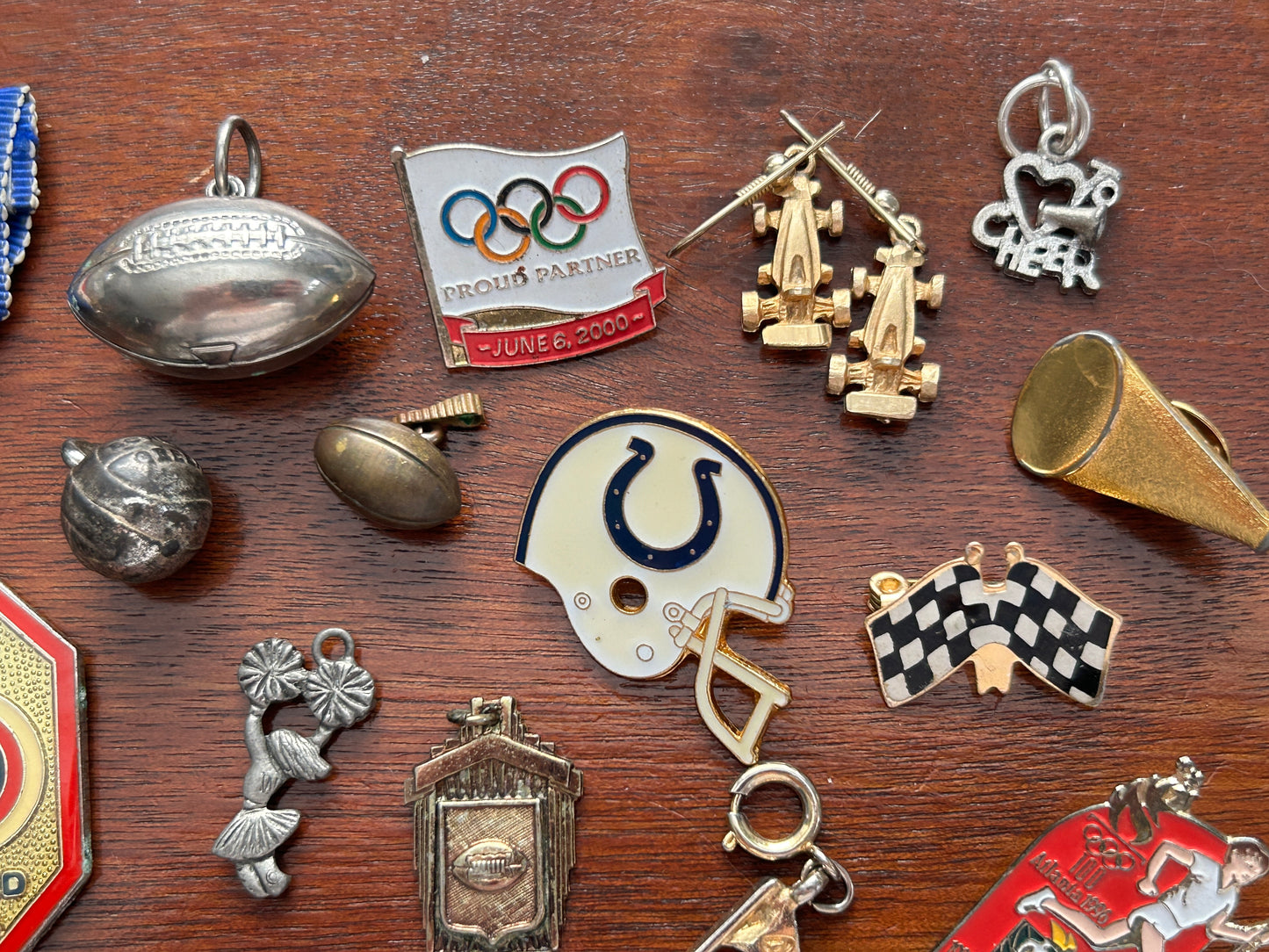 Vintage to Now Sports Jewelry Lot Football Basketball Pendants Colts Golf Racing