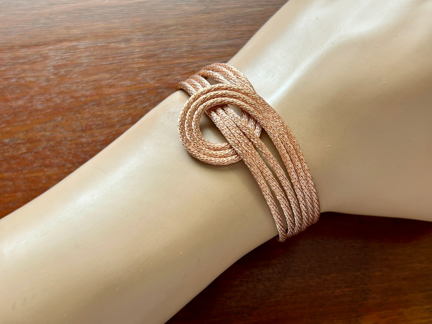 QVC Vicenza 18k Rose Gold Plate over Sterling Silver Knot Braid Bracelet JCM