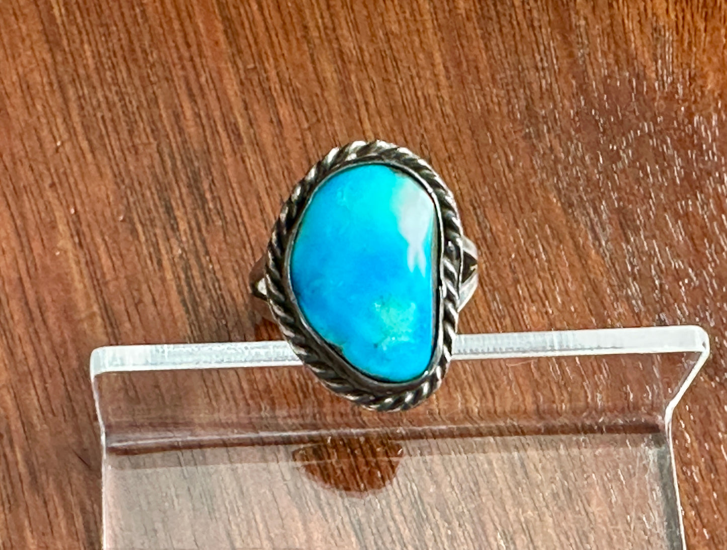 Old Pawn Sterling Silver 925 Turquoise Cabochon Ring Sz 7