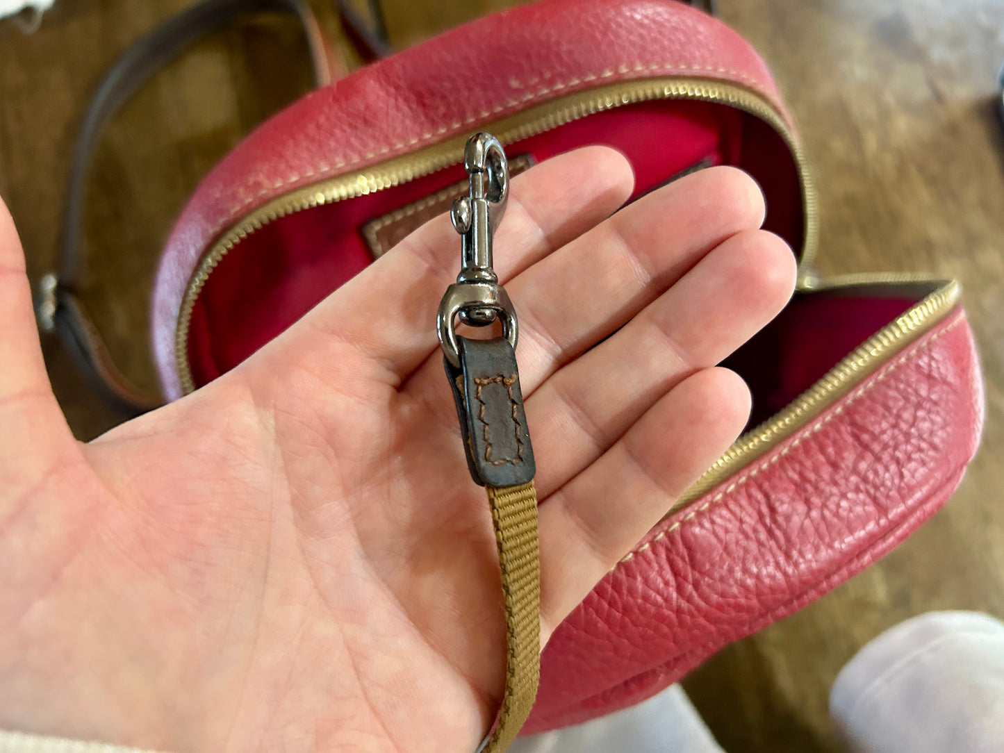 Ronnie Dooney & Bourke Small Red Pebbled Leather Backpack Purse