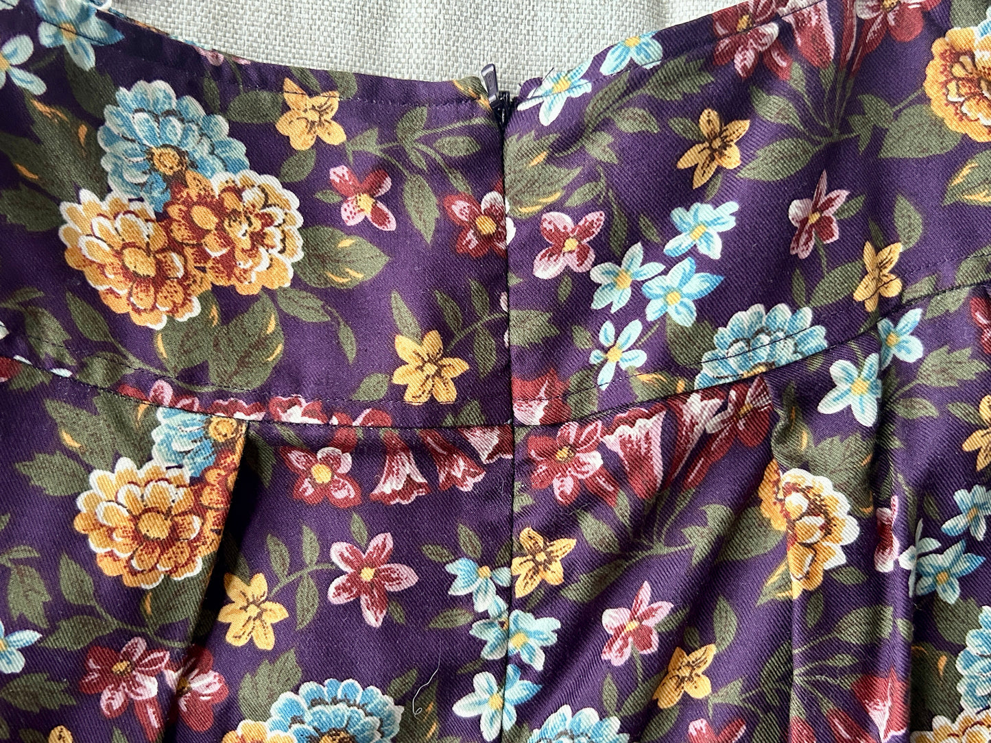 NWT Vintage Charter Club Floral Print High Waisted Midi Skirt Pockets Sz 14