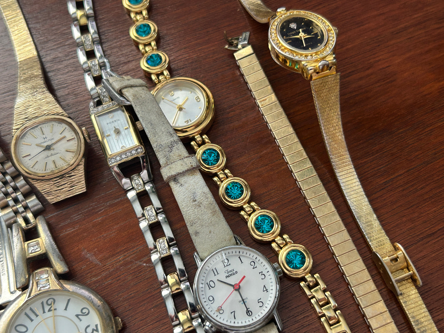 Vintage to Now Womens Watch Wristwatch Lot Timex Fossil Westclox Rhinestone