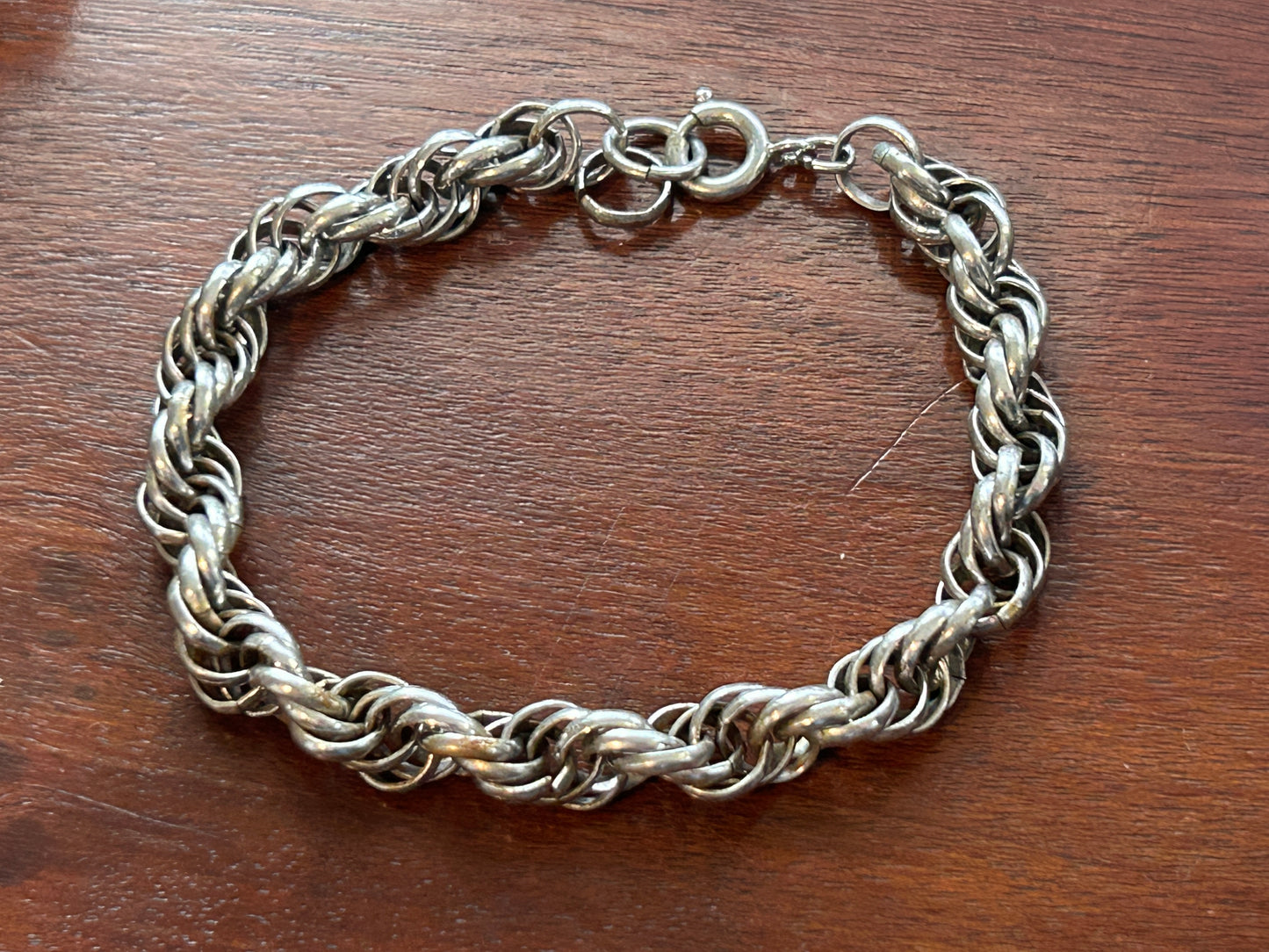 Vintage Silver Tone Chunky Chain Link Bracelet