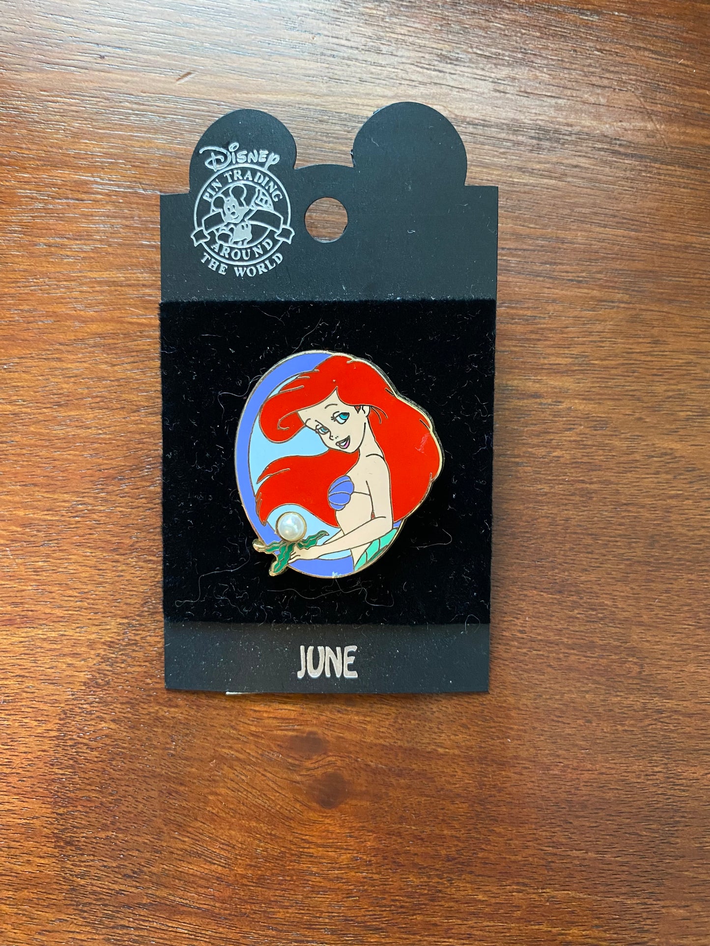 Disney Enamel Painted Ariel June Collectible Pin Brooch Birthday Pearl