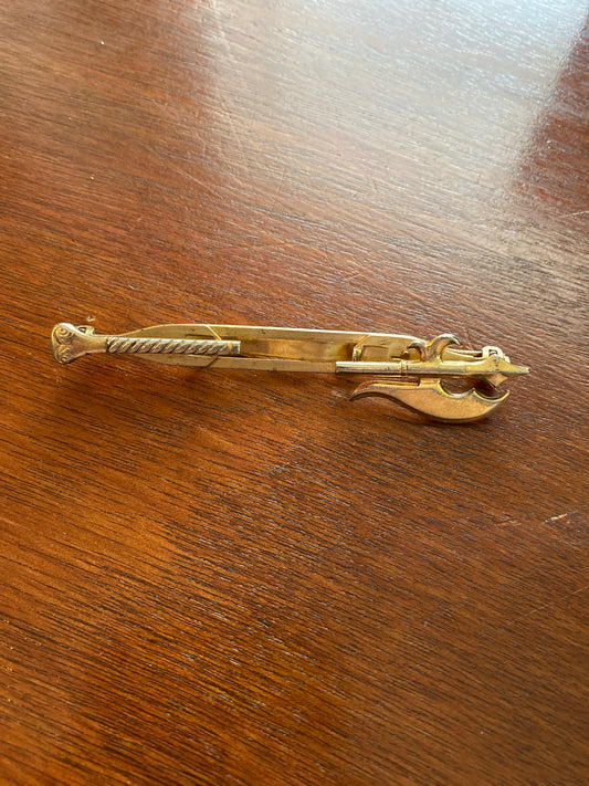 Vintage Anson Halbrand Gold Tone Tie Clip