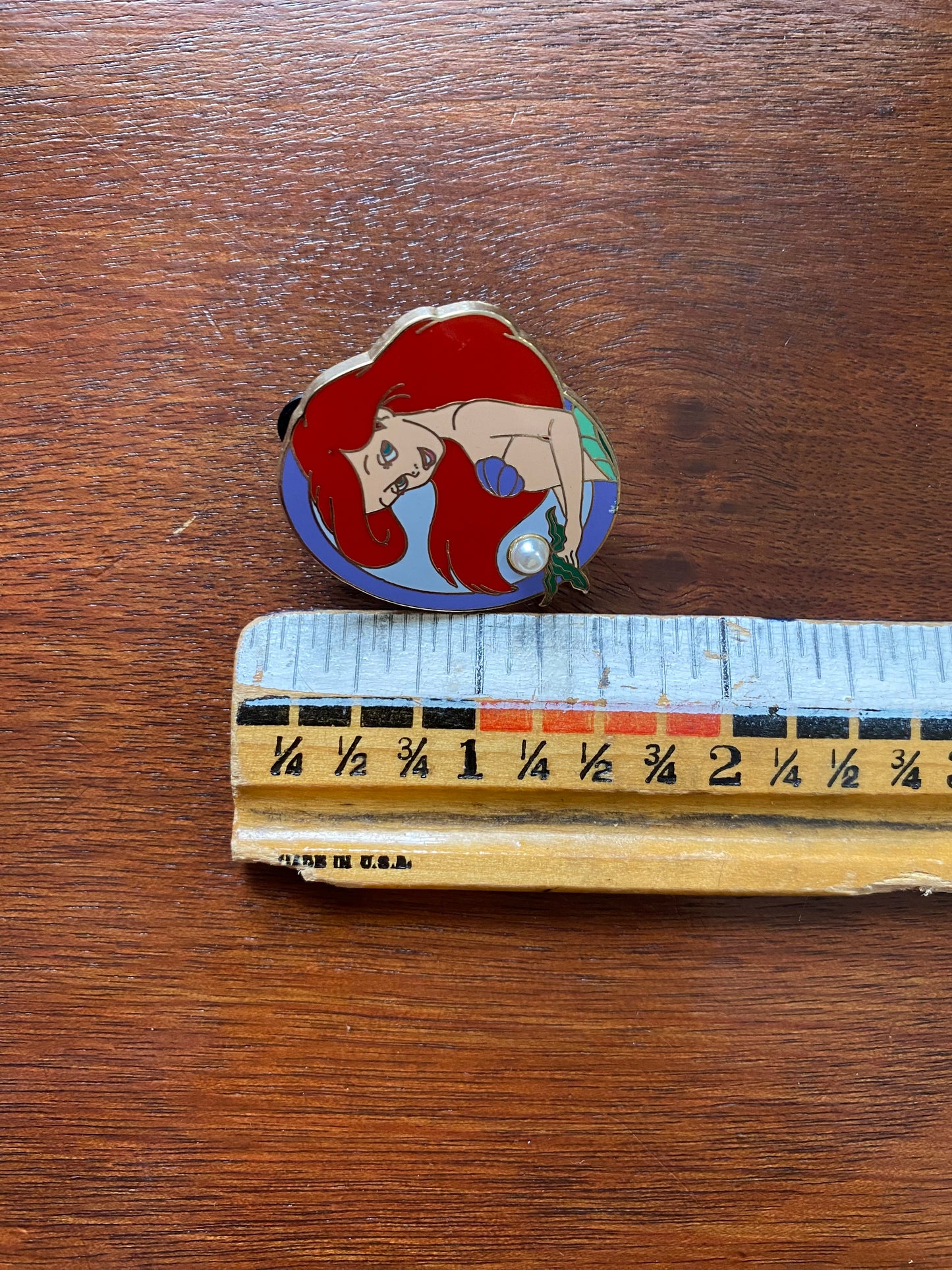 Disney Enamel Painted Ariel June Collectible Pin Brooch Birthday Pearl