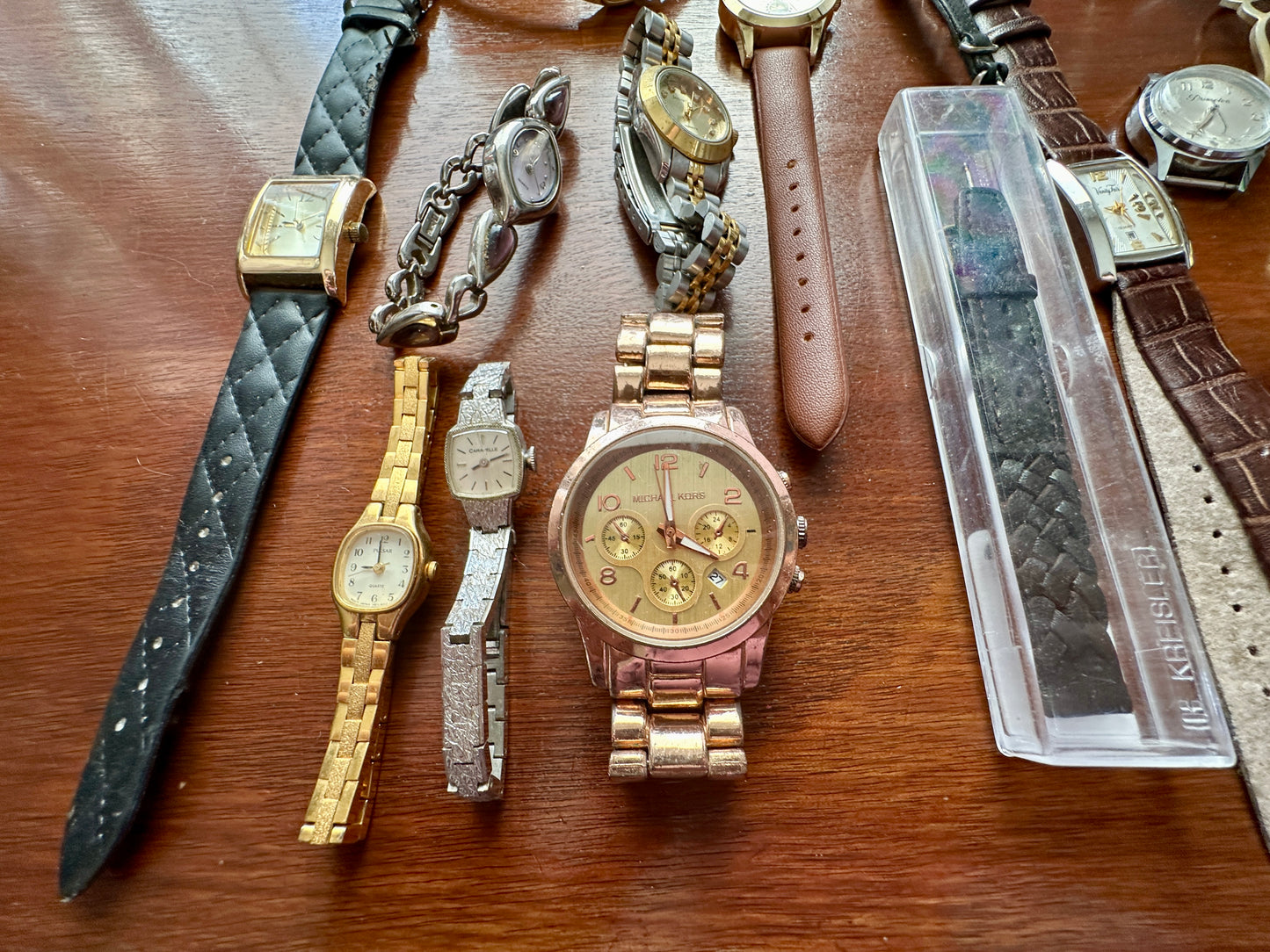 Vintage Womans Wristwatch Watch Lot Diamond Chronograph Michael Kors Mechanical