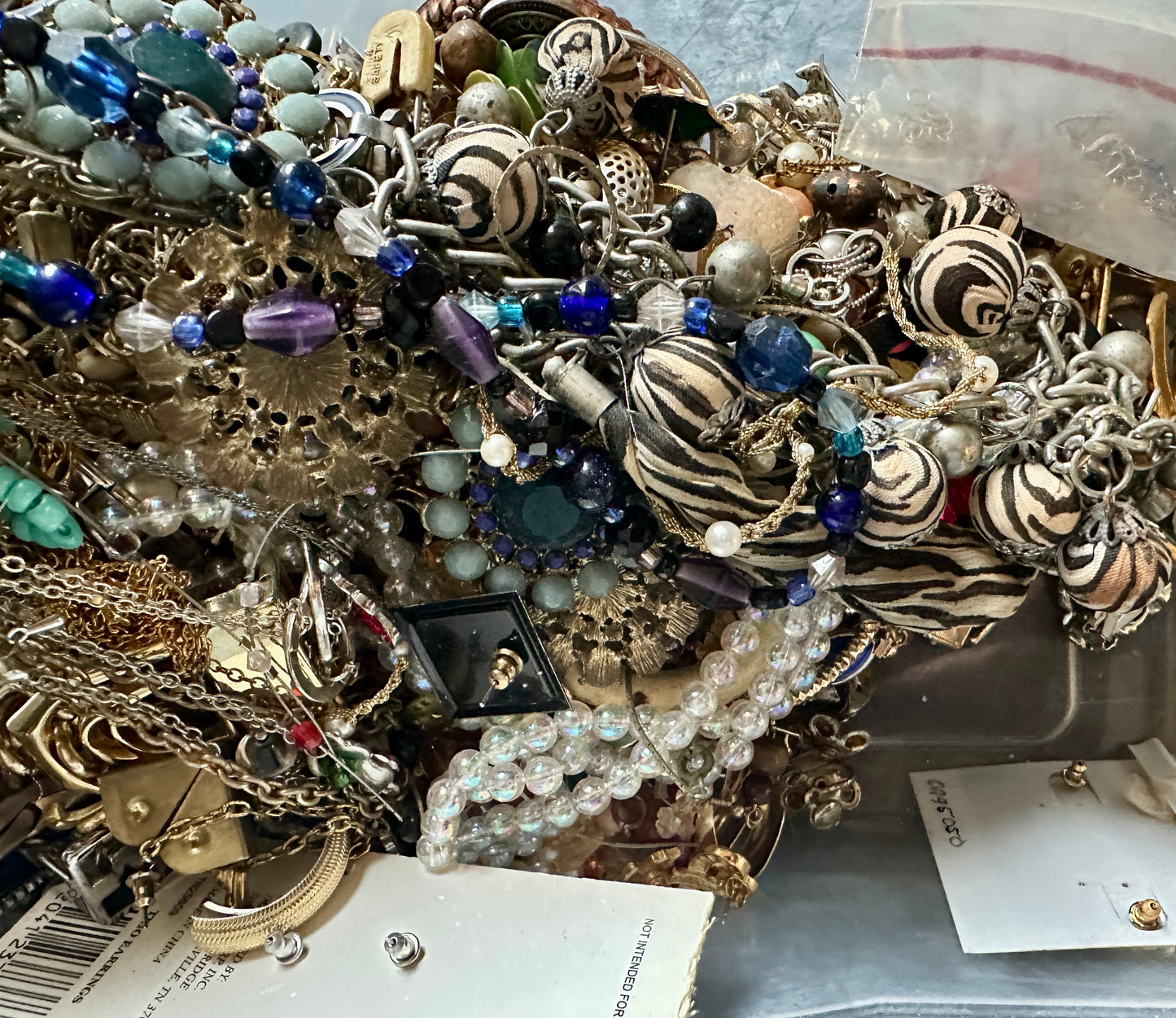Jewelry Craft Harvest Lot Vintage Contemporary Rhinestone Beads AB Over 5lbs Gold Silver Tone