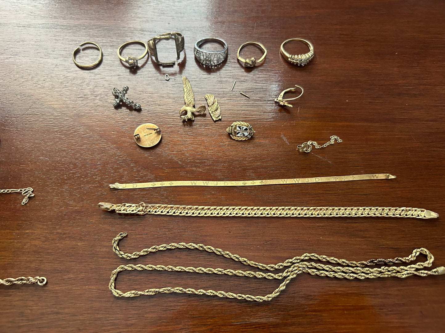 SCRAP GOLD Lot 10k 27g / 14k 23.2g Rings Pendants Chains Hearts Earrings