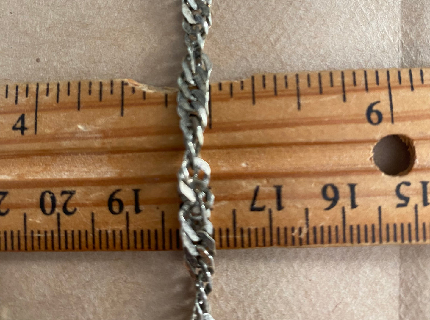 Sterling Silver 925 Twist Chain Link Necklace 24" Long x 5mm Wide