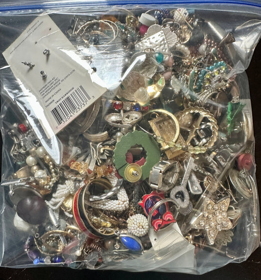Jewelry Craft Harvest Lot Vintage Contemporary Rhinestone Beads AB Over 5lbs Gold Silver Tone