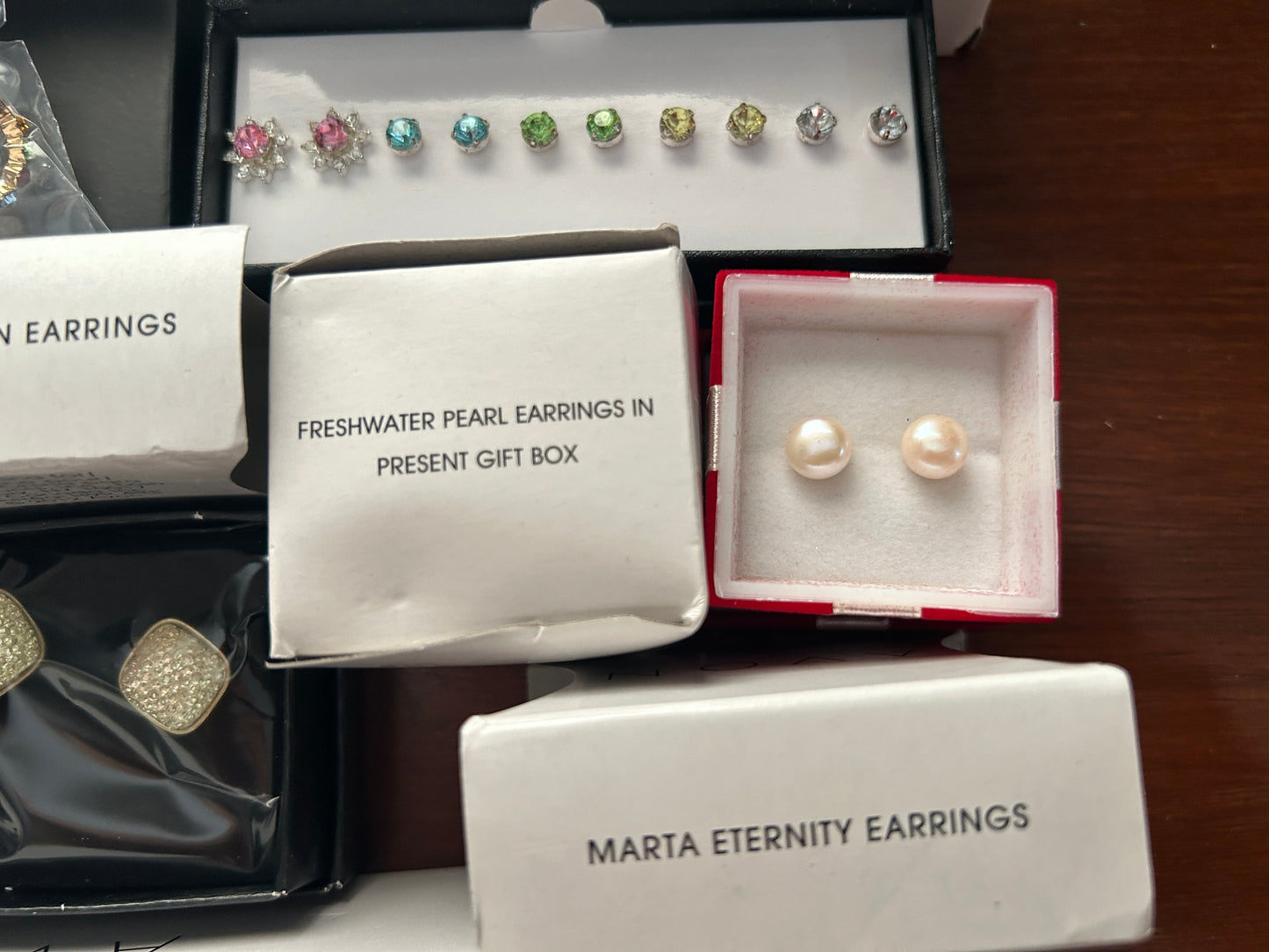 Contemporary Avon Earring Earrings Lot Freshwater Pearl Studs CZ Rhinestone