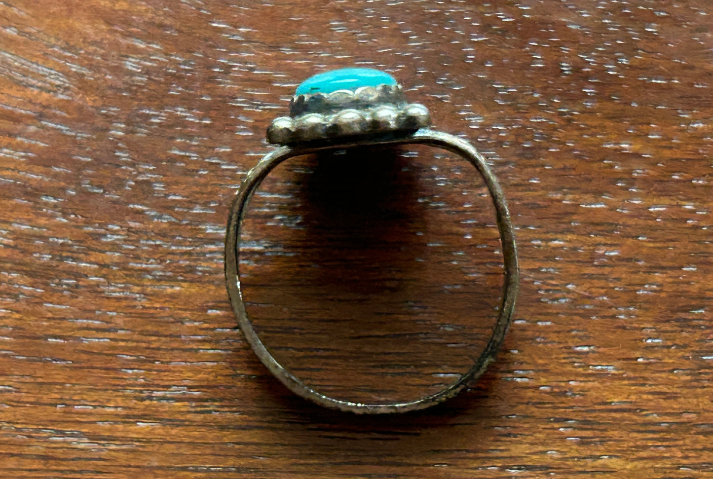 Vintage Sterling Silver 925 Real Turquoise Ring Sz 6.75