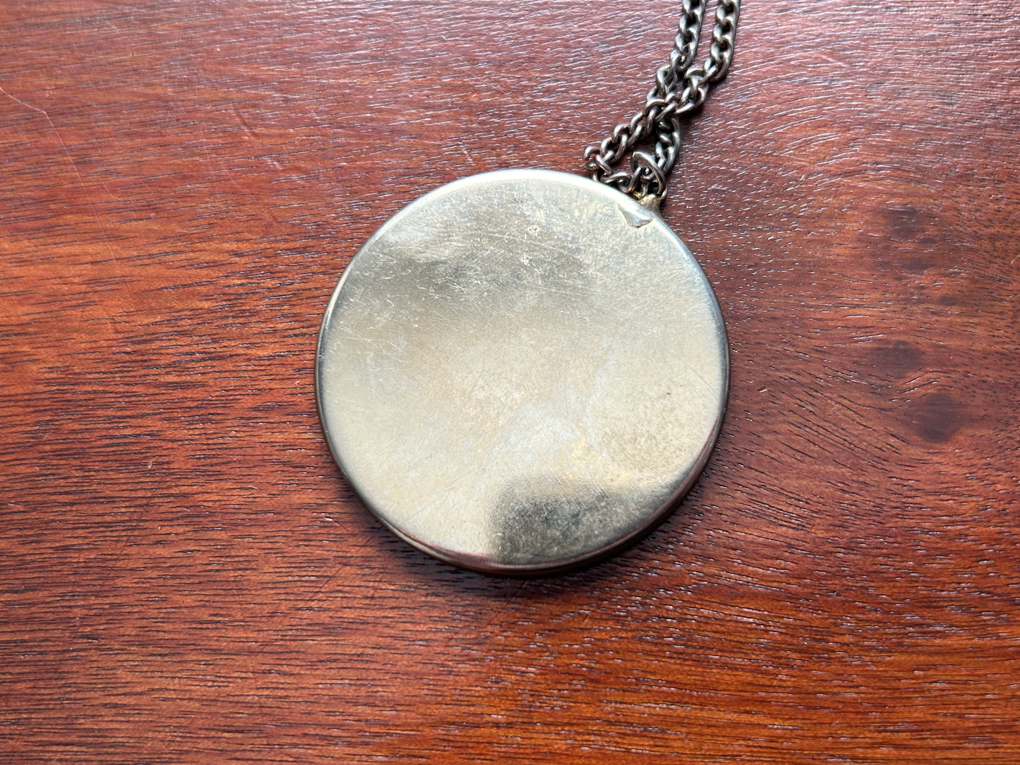 Vintage Elizabeth II Regina Coin Token Pendant Necklace Faux Red Leather