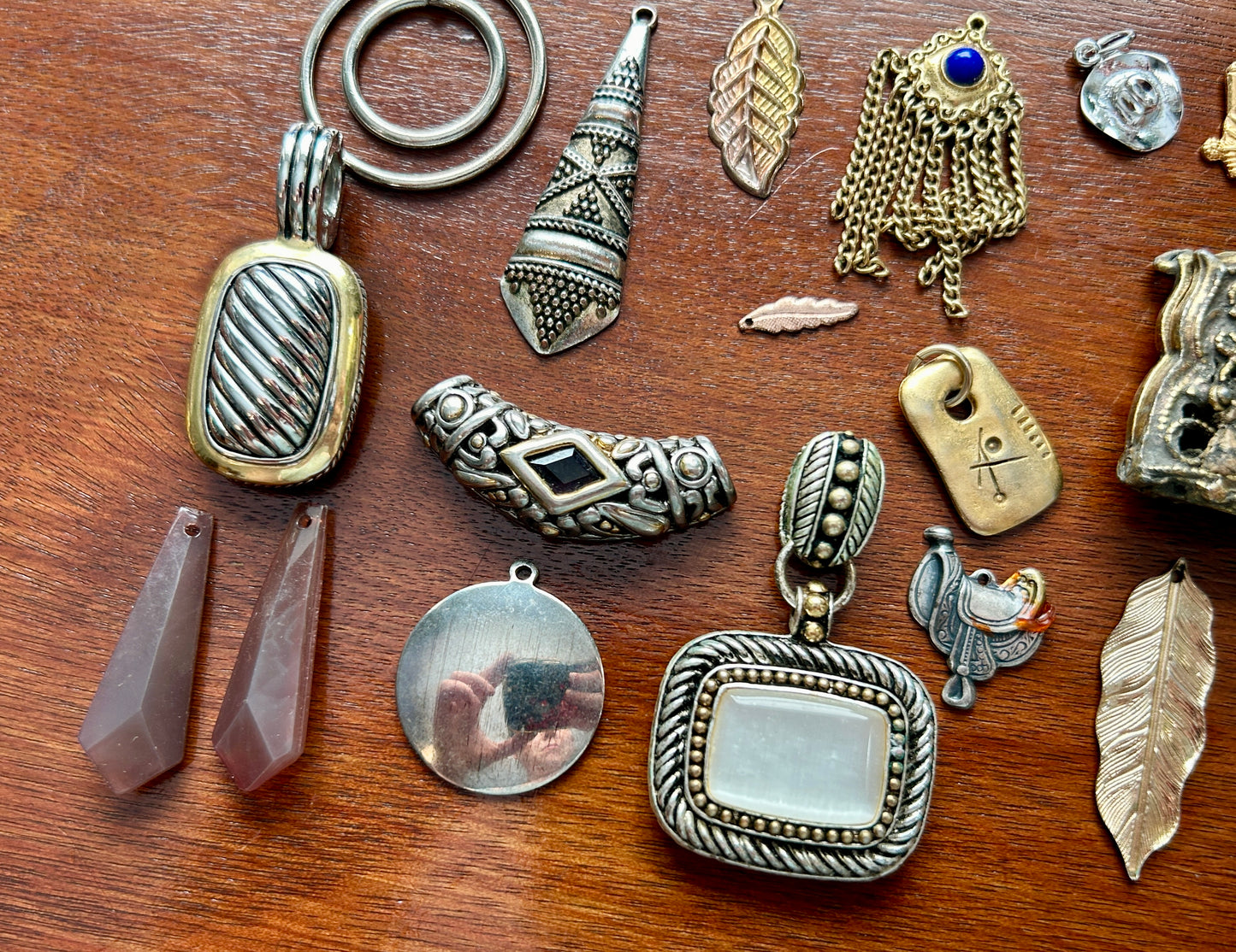 Vintage to Now Southwest Boho Pendant Charm Lot Over 25 Turquoise Silver Tone