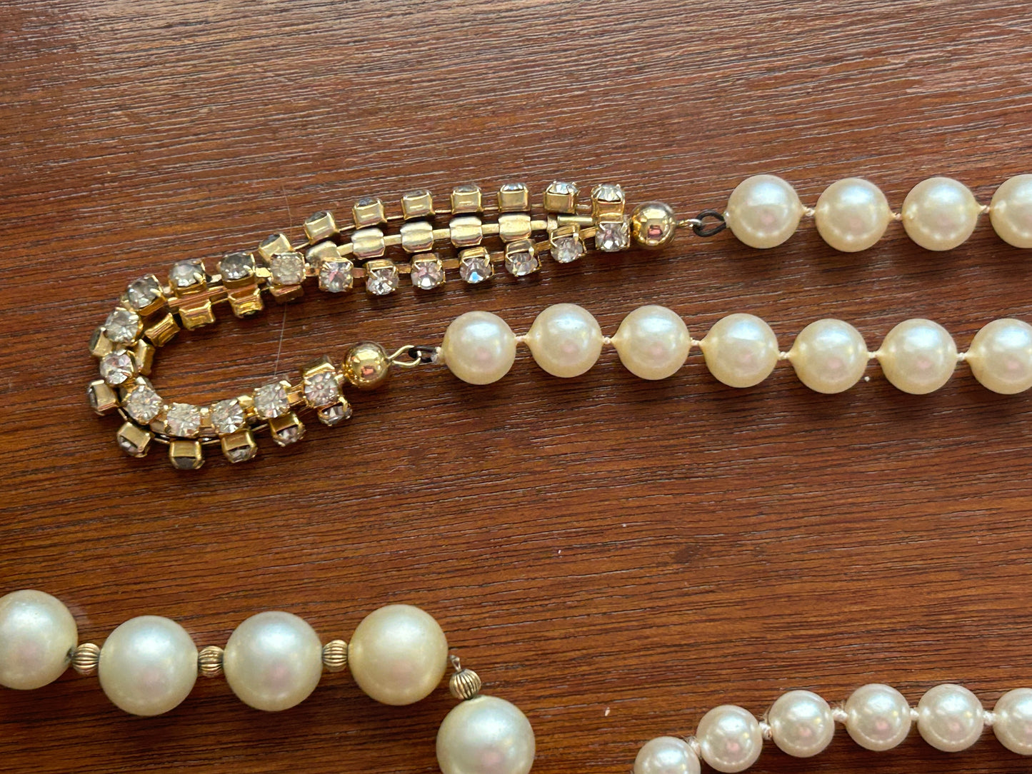 Vintage to Now Faux Pearl Necklace Bracelets Sterling Clasp Chain Multistrand