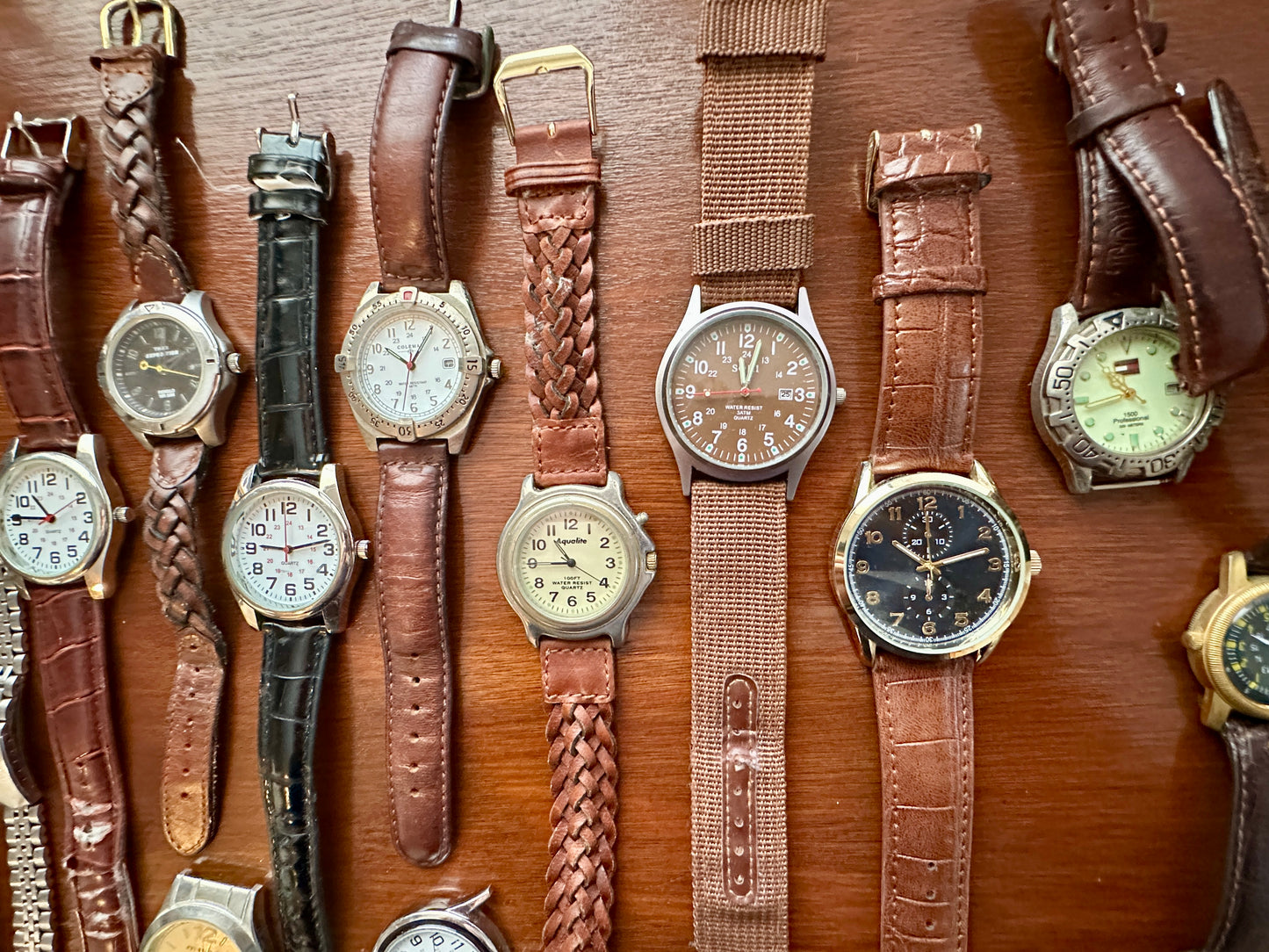 Vintage 90's Mens Watch Wristwatch Lot Elgin Timex Expedition Tommy Hilfiger