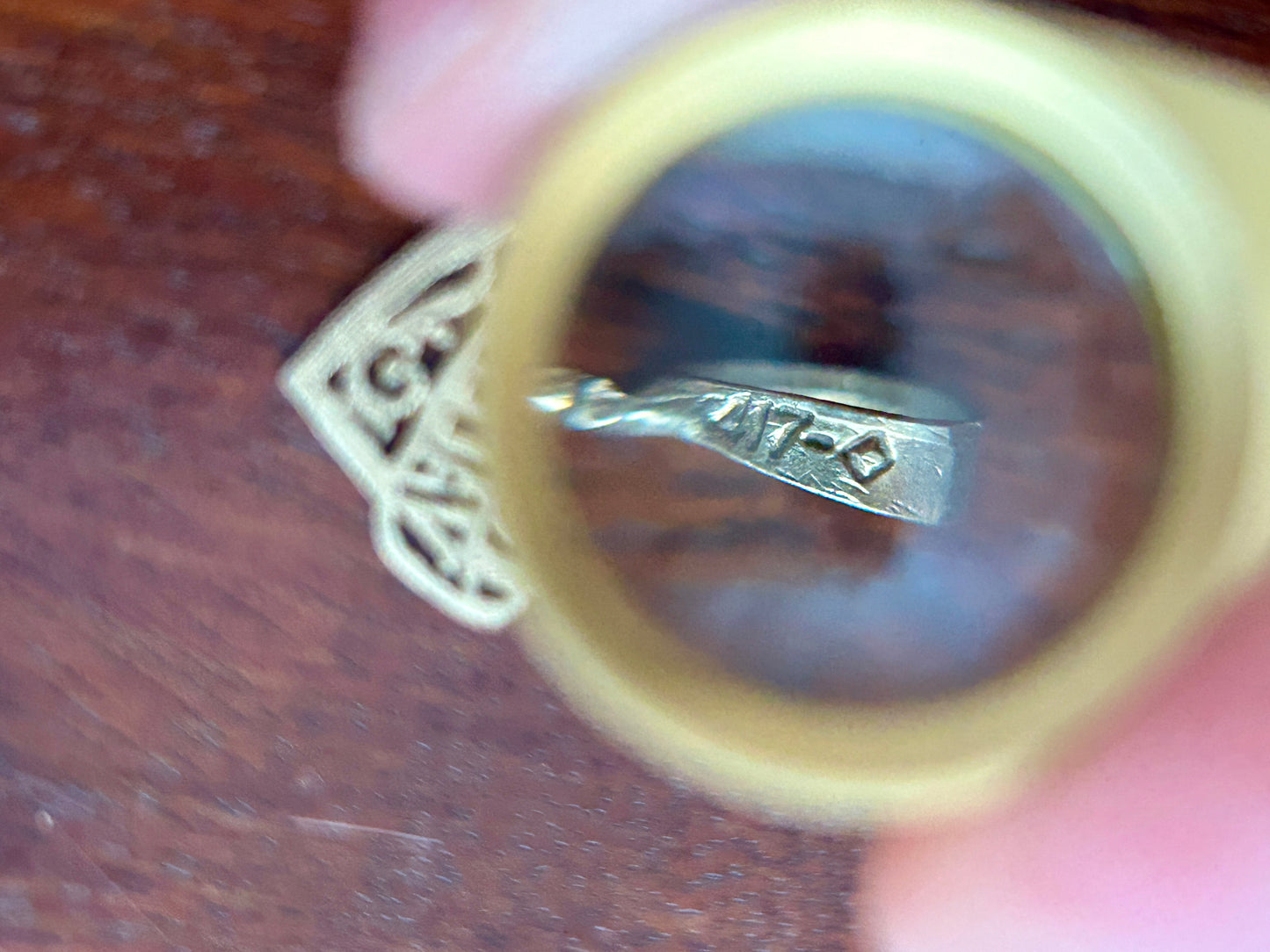 10k Yellow Gold Filigree Heart Shaped My Valentine Necklace Pendant Charm