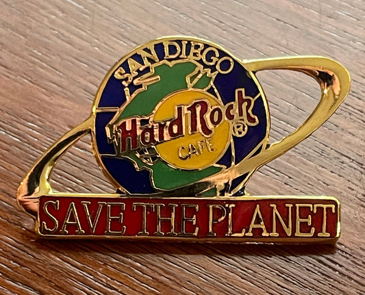 Hard Rock Cafe San Diego Save the Planet Globe Logo Pin