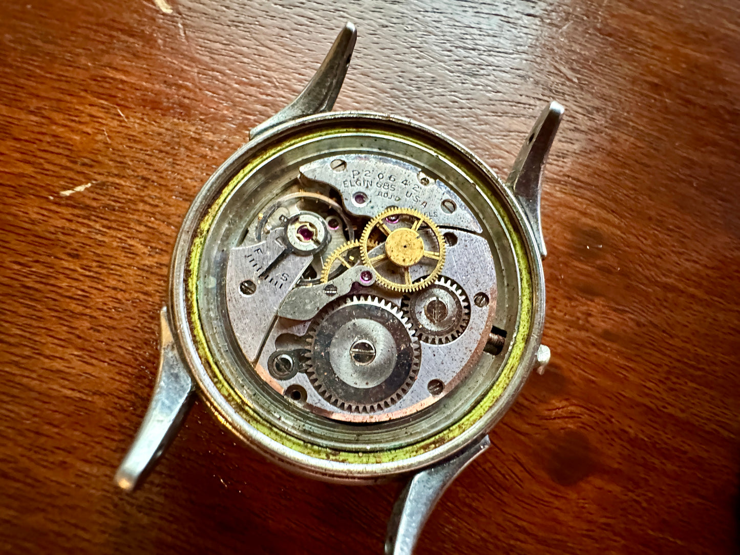 Vintage Elgin Deluxe Shockmaster 685 Military Watch Damaged