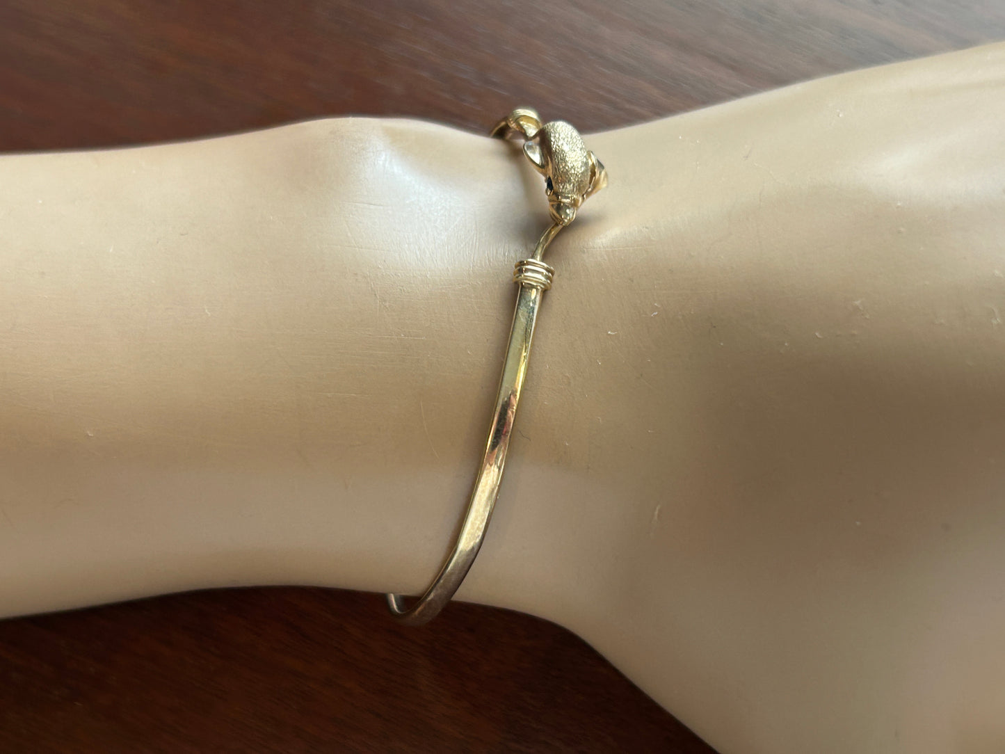 10k Yellow Gold Koi Fish Bangle Bracelet