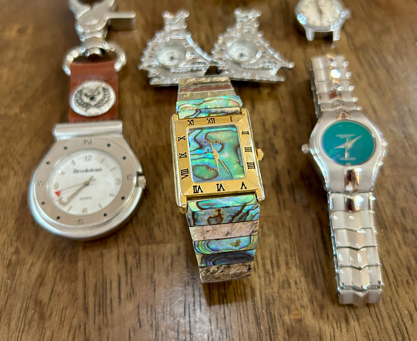 Watch Lot Manual Wind Quartz Fob Wristwatch Abalone