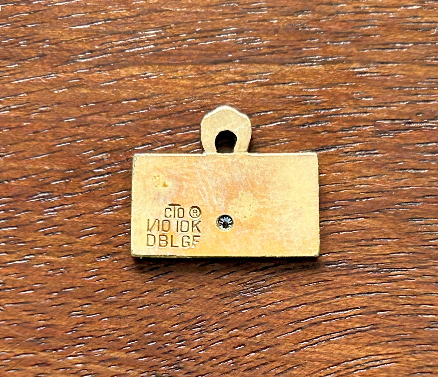 Vintage 1/10 10k Gold Filled US Shoe Pendant Charm Diamond Accents