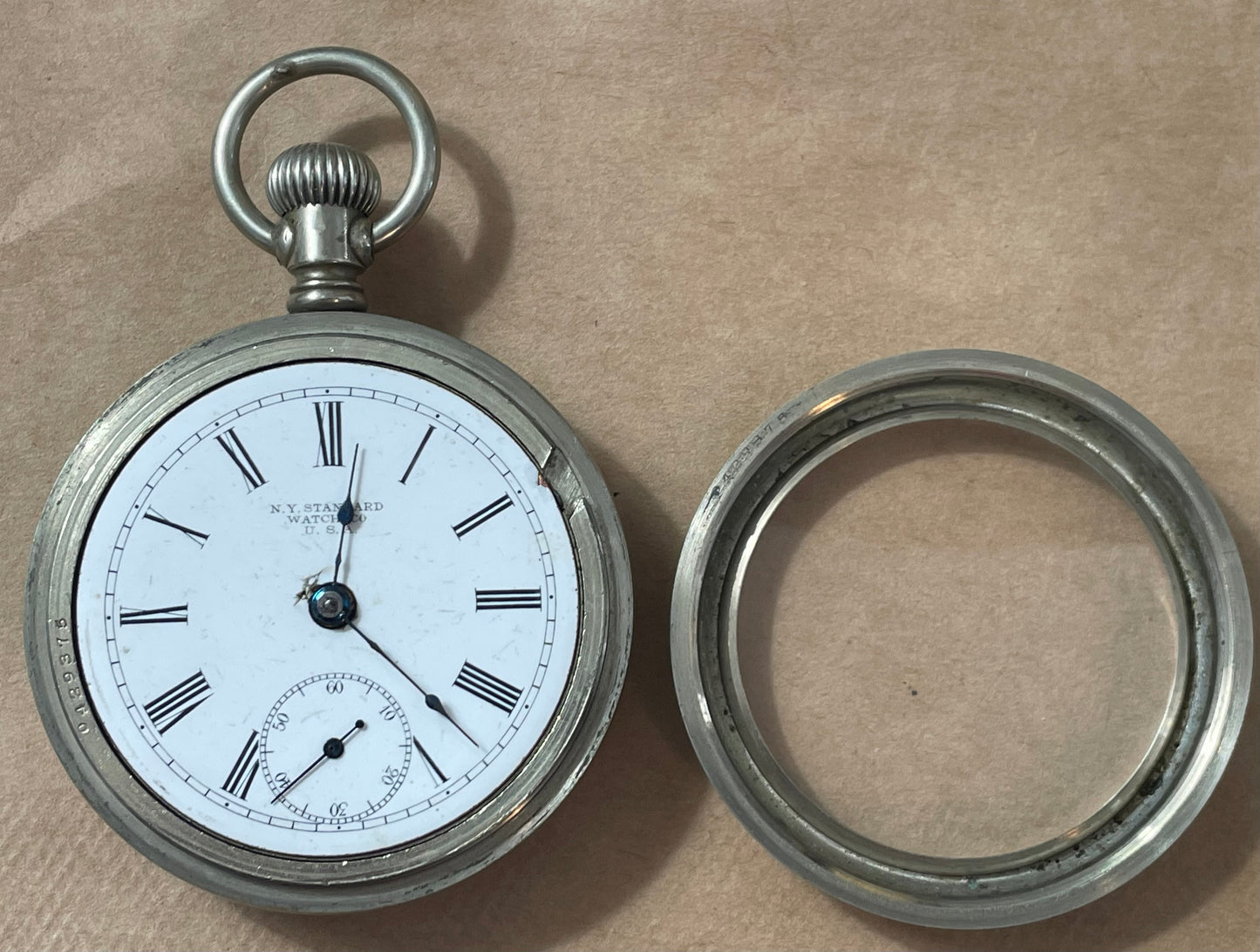 New York Standard Pocket Watch Nickel Silver 18s 7j 1904 Model 9