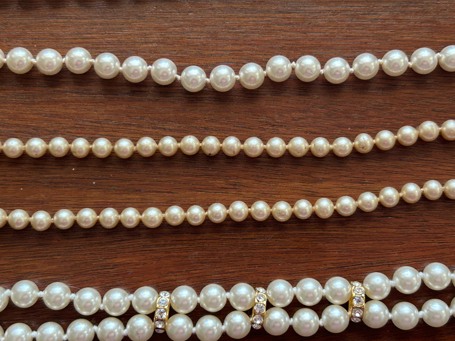 Vintage to Now Faux Pearl Necklace Bracelets Sterling Clasp Chain Multistrand