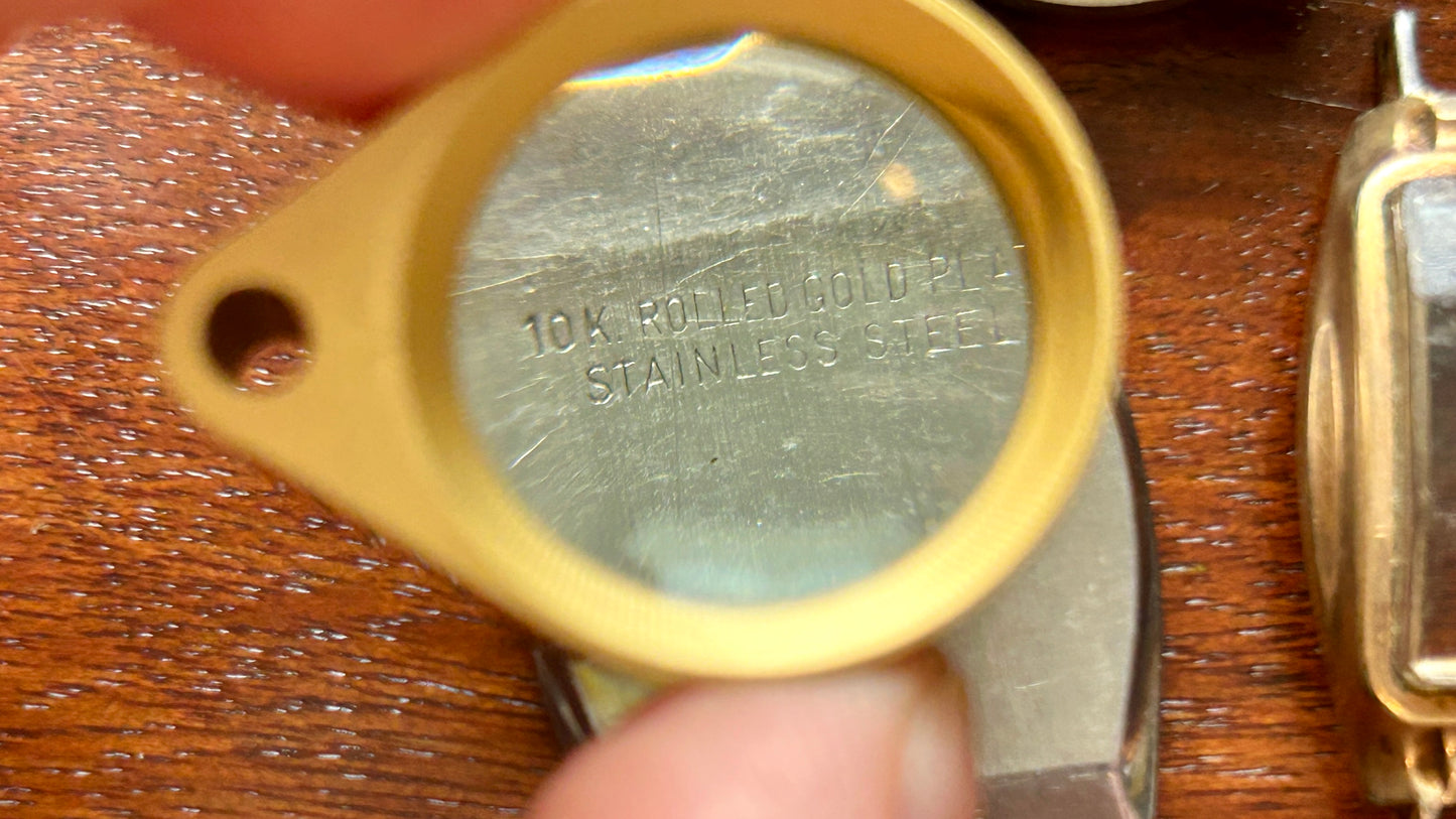 Vintage Benrus 10k Rolled Gold Wristwatch Case Movement Only 17j Model BA 2