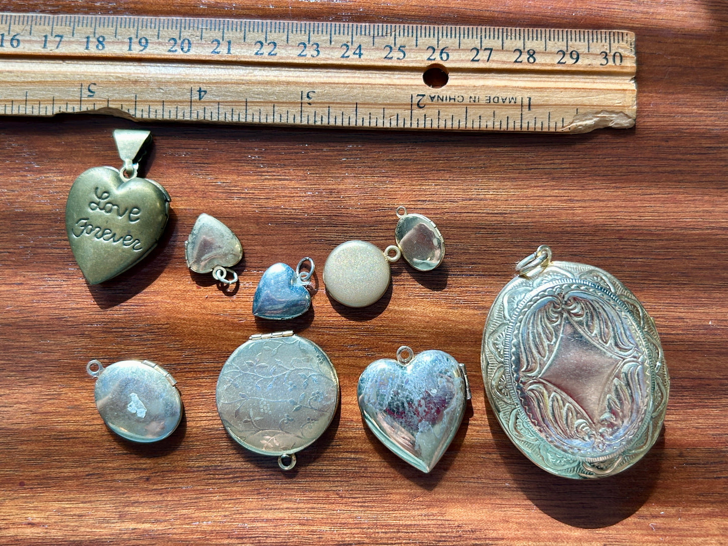 Vintage to Now Jewelry Pendant Locket Lot Cameo Heart Gold Silver Tone & More