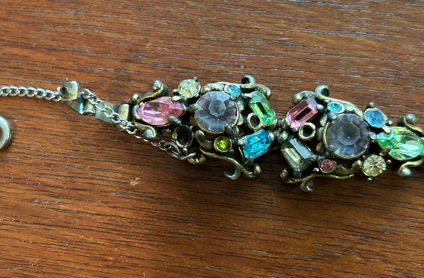Vintage 50's Holly Craft Signed Rhinestone Bracelet MISSING RHINESTONES