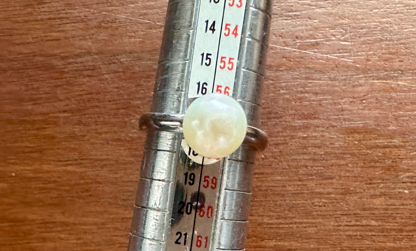 Sterling Silver 925 9mm Pearl Ring Sz 8 Modern Style