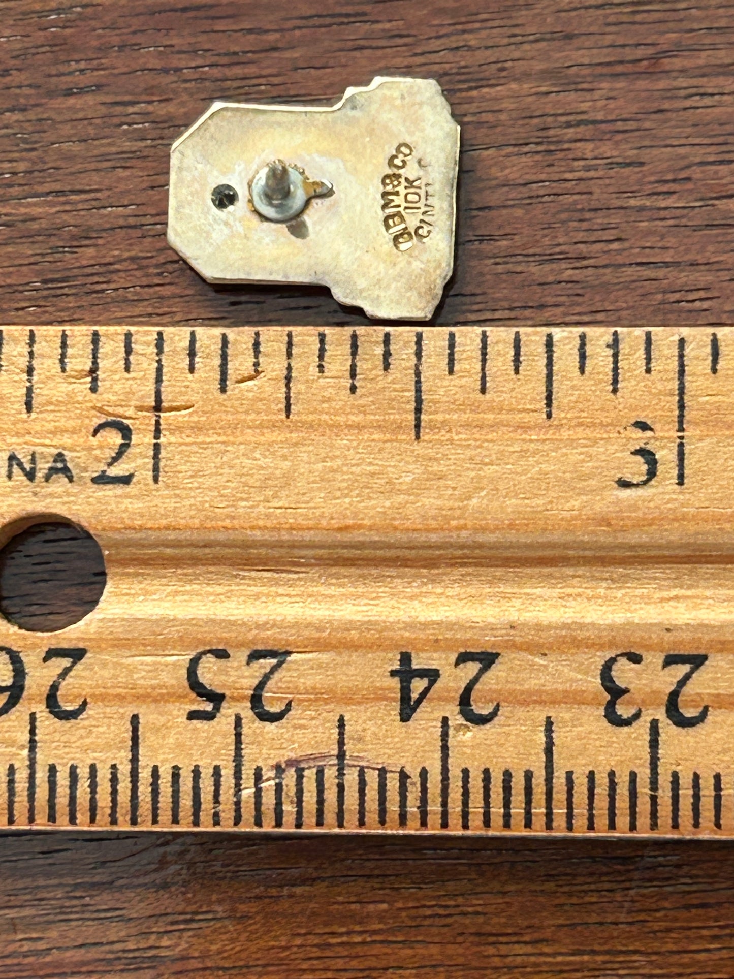Vintage 10k Yellow Gold Diamond Williamson Employee Service Lapel Pin Pinback