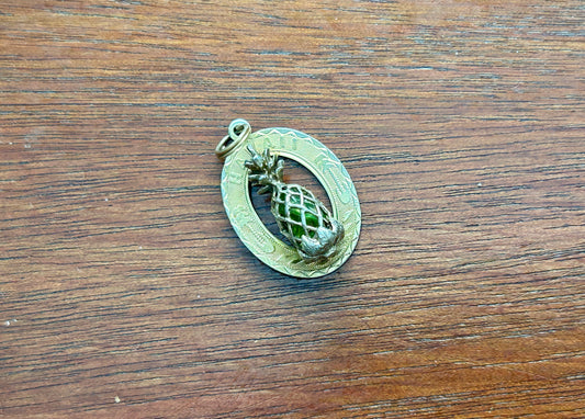 Vintage 12k Gold Filled Souvenir Hawaii Pineapple Charm Pendant