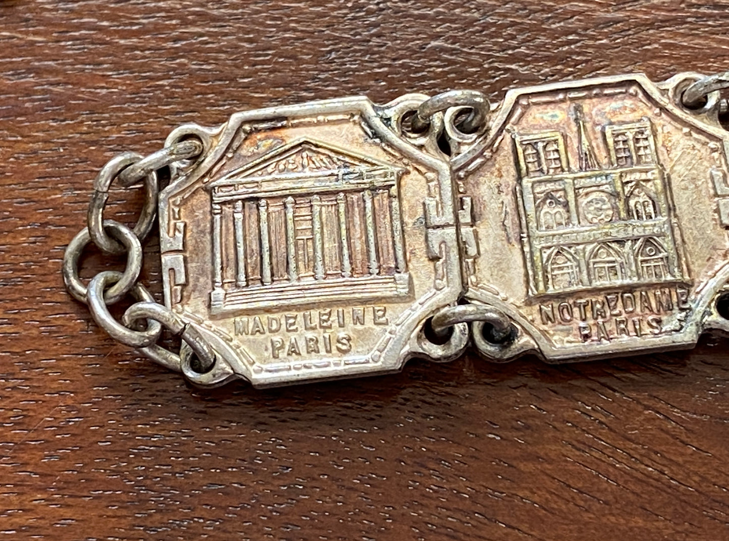 Vintage Sterling Silver 925 Paris France Souvenir Panel Bracelet Eifel Tower