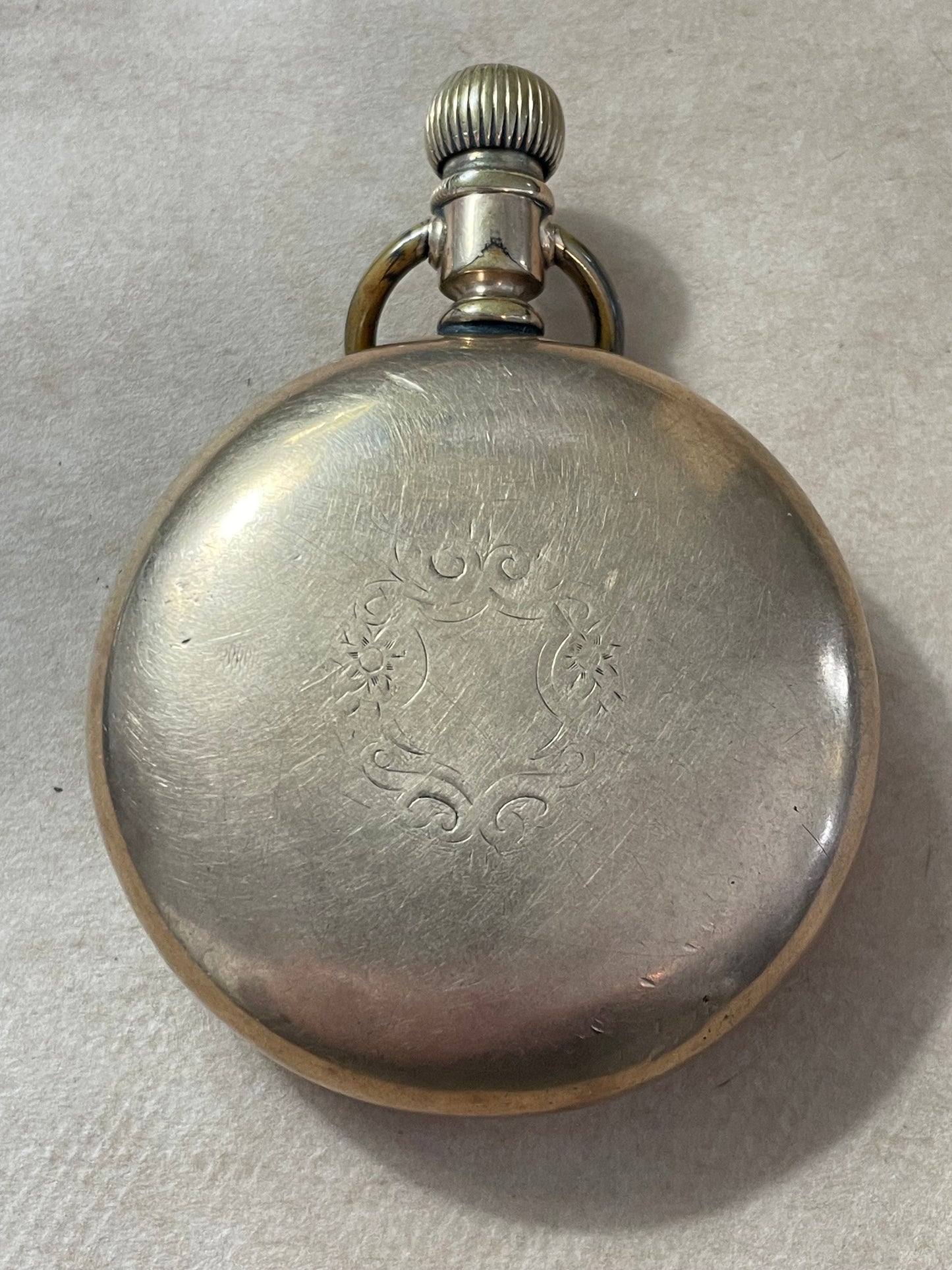 Antique 1901 Elgin Open Faced Pocket Watch 15J Gold Filled 18s