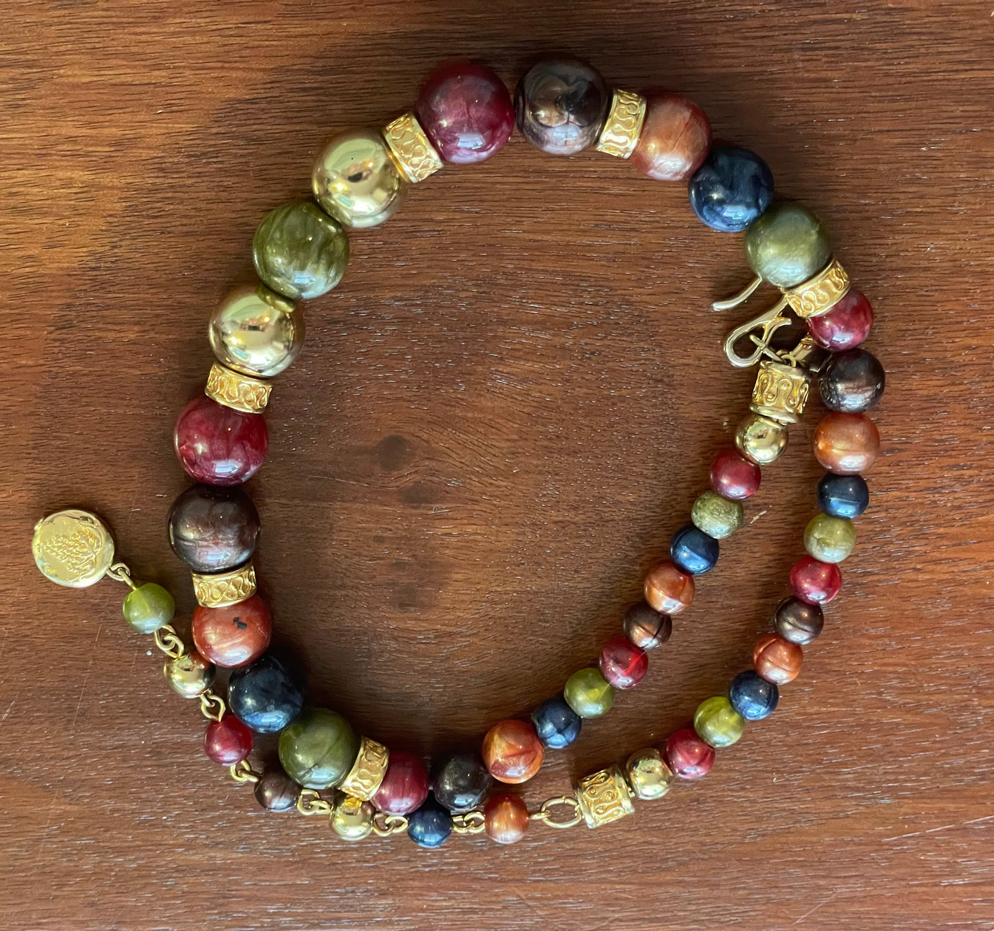 Vintage Liz Claiborne Multi Colored Bead Necklace