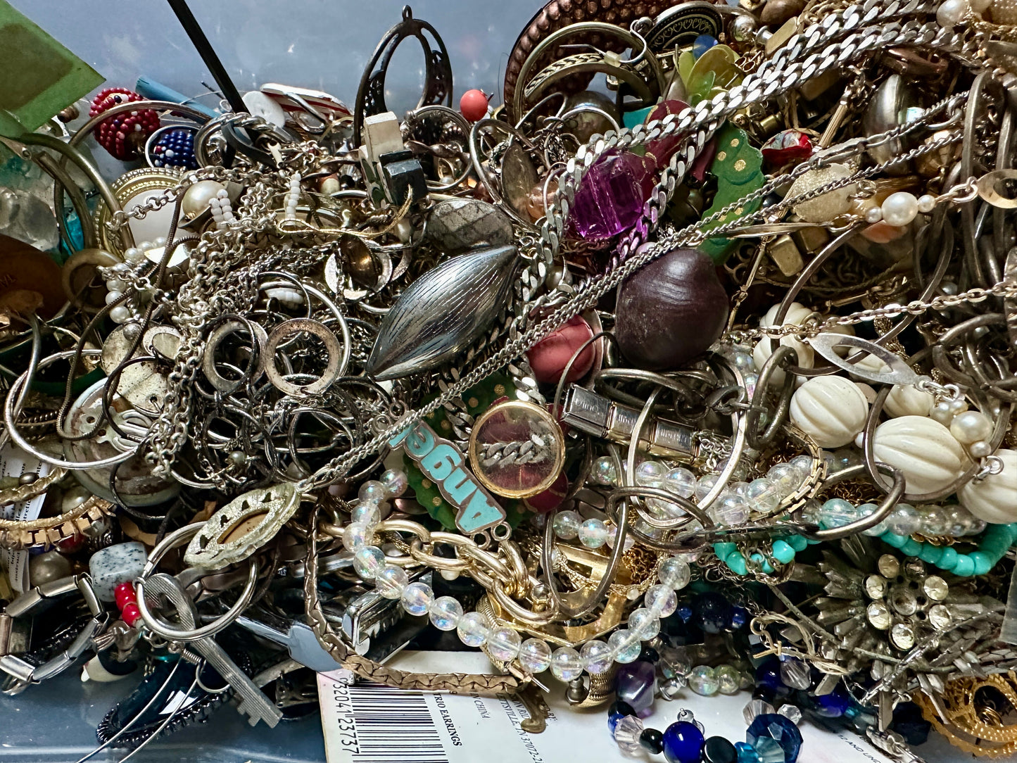 Jewelry Craft Harvest Lot Vintage Contemporary Rhinestone Beads AB Over 5lbs Gold Silver Tone